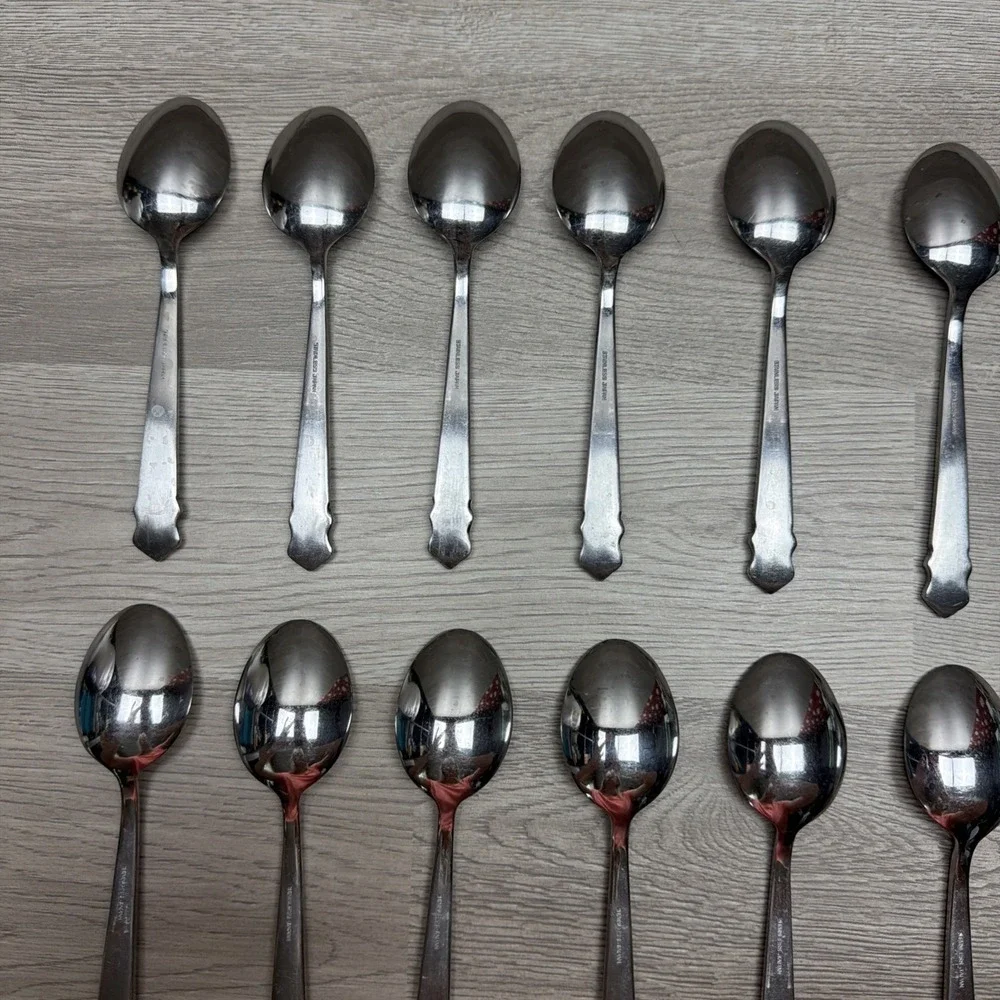 National Stainless, King Eric, Lot of 14 Piece Spoon Set Japan Made Stainless